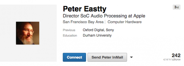 数字音频老将 Peter Eastty 加入 Apple 任 SoC 音频处理主管