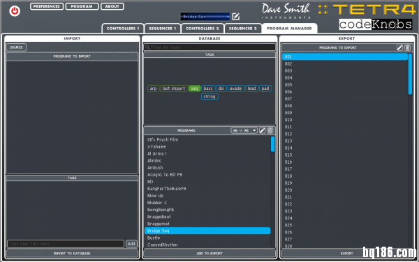 DSI Tetra program editor VST 编辑器升级