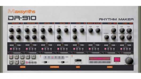 忠实模仿 Roland TR-909 鼓机的 DR-910 插件发布