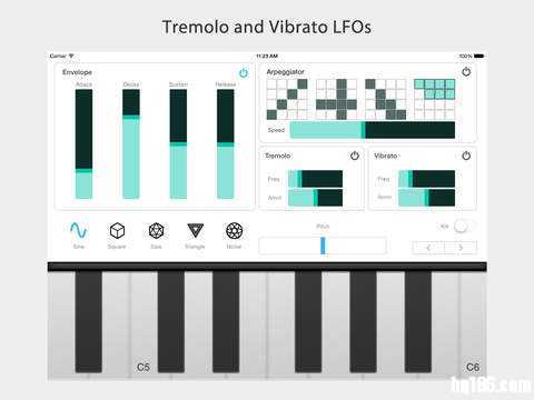 模拟经典视频游戏音色的 Algorithm for iPad 合成器