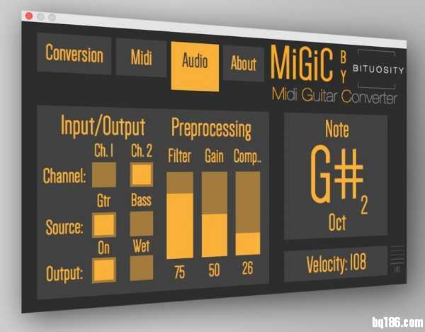 专门的吉他声音转 MIDI 插件 Bituosity MiGiC 免费试用中